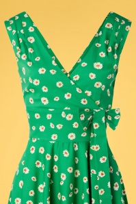 Timeless - TopVintage exclusive ~50s Ashley Floral Swing Dress in Green 4