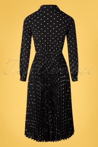 Closet London - Penelope polkadot geplooide blouse-jurk in zwart 6