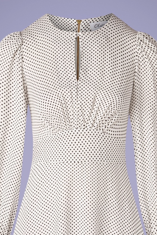 Closet London - Vivi polkadot maxi-jurk in ivoor 4