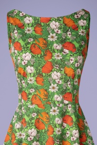 Cissi och Selma - 60s Saga Vallmo Dress in Green and Orange 4
