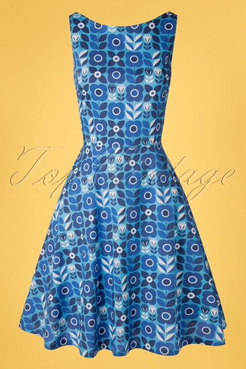 Cissi och Selma - 60s Saga Proslin Dress in Blue 2
