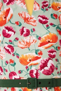 Miss Candyfloss - Acilia Swing-Kleid in mintgrünem Blumenmuster 5