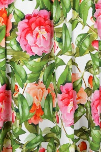 Hearts & Roses - Francine swing rok met bloemenprint in groen en roze 4