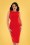 Hearts & Roses - 50s Aretha Wiggle Dress in Lipstick Red 2