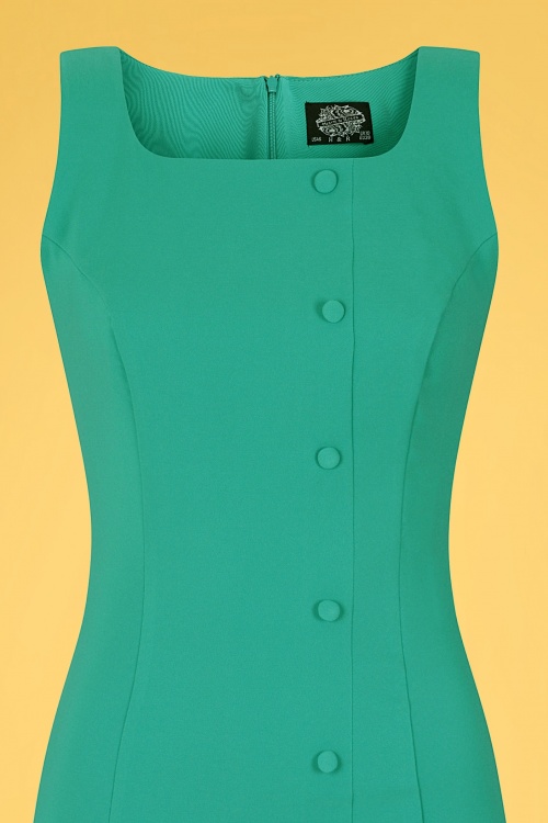 Hearts & Roses - Diana Wiggle Dress Années 50 en Turquoise 3