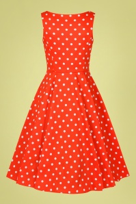 Hearts & Roses - 50s Sandy Polkadot Swing Dress in Red 5