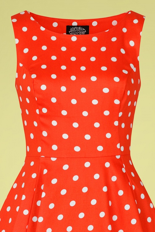 Hearts & Roses - 50s Sandy Polkadot Swing Dress in Red 3