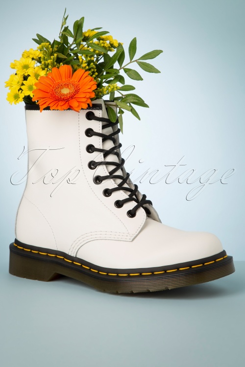 Dr. Martens - 1460 Smooth Ankle Boots en Blanc