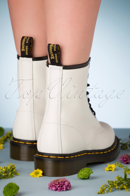 Dr. Martens - 1460 Smooth Ankle Boots in White 5