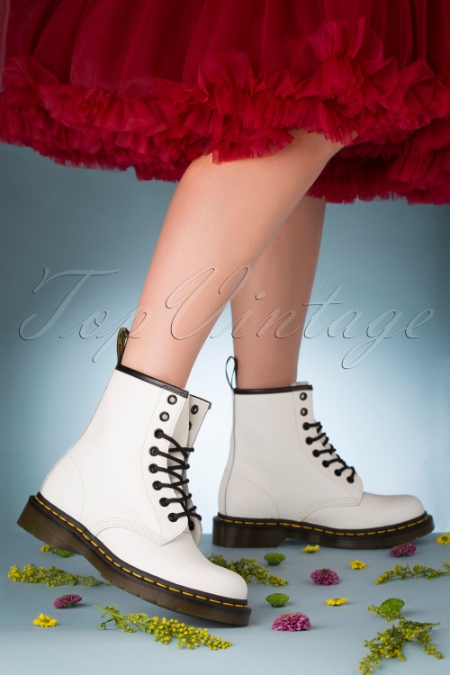 Dr. Martens - 1460 Smooth Ankle Boots in White 2