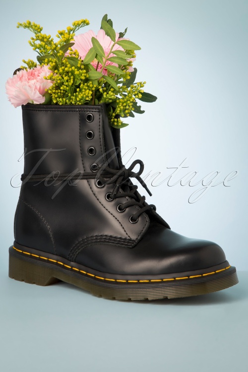 Dr. Martens - 1460 Glatte Stiefeletten in Schwarz 3