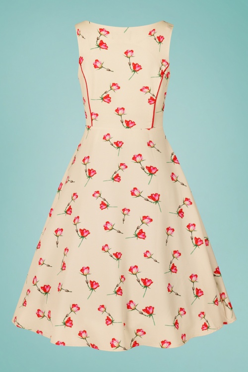 Hearts & Roses - Sorella Summer Swing Dress Années 50 en Crème 5