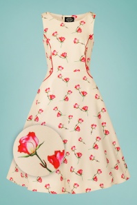 Hearts & Roses - 50s Sorella Summer Swing Dress in Cream 2