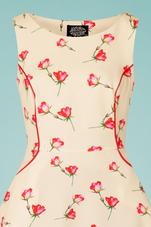 Hearts & Roses - 50s Sorella Summer Swing Dress in Cream 3
