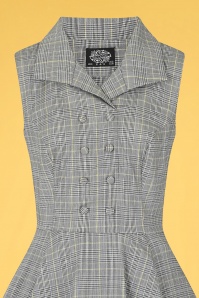 Hearts & Roses - 50s Christine Check Swing Dress in Grey 3