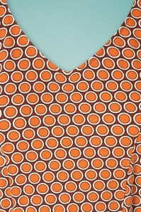 4FunkyFlavours - Love Talk Pencil Dress Années 60 en Orange Brûlé 3