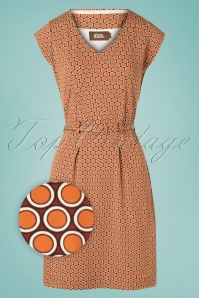 4FunkyFlavours - 60s Love Talk Pencil Dress in Burnt Orange