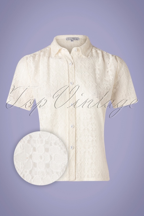 Very Cherry - 40s Montmartre Lace Blouse in Ecru