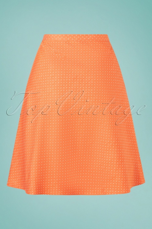 orange denim skirt