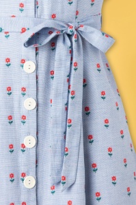 Very Cherry - Jane Button-Down-Kleid in Principessa Hellblau 5