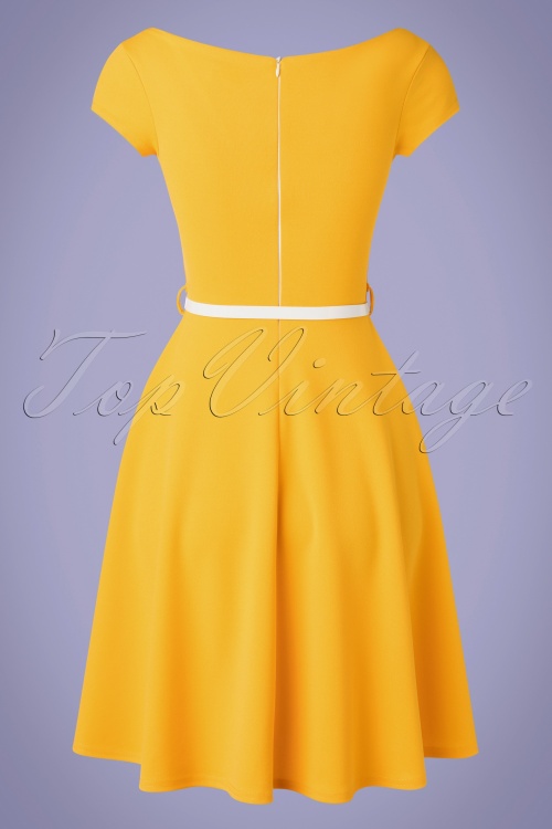Vintage Chic for Topvintage - Arabella Swing Dress Années 50 en Jaune Miel 3