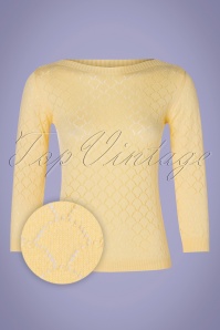 Mademoiselle YéYé - 60s Staying Up Knit Jumper in Pastel Yellow
