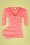 Mademoiselle YéYé - One Step Ahead Knit Top Années 60 en Corail Rayé