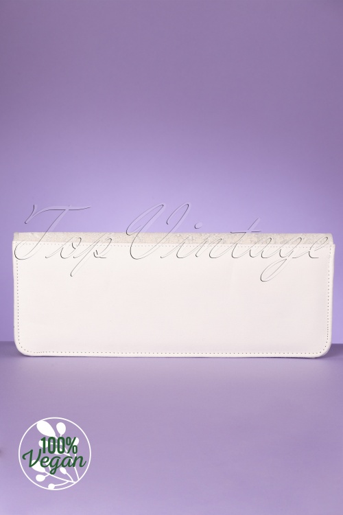 Ruby Shoo - 50s London Clutch in White and Silver 4