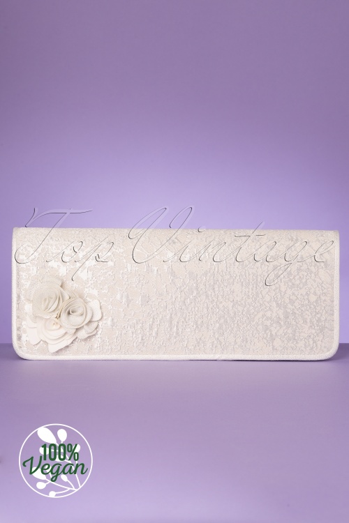 Ruby Shoo - 50s London Clutch in White and Silver