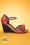 Ruby Shoo - 60s Molly Flower Wedges in Navy and Coral 2