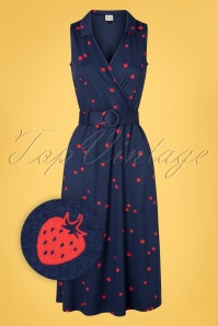 Mademoiselle YéYé - Boogaloo Partykleid in Eat Me Navy