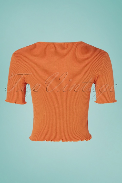 Compania Fantastica - Lazo Knitted Top Années 50 en Orange Cannelle 2