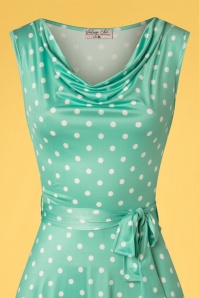 Vintage Chic for Topvintage - 50s Charley Polkadot Swing Dress in Mint 2