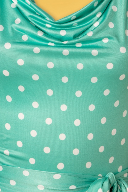 Vintage Chic for Topvintage - 50s Charley Polkadot Swing Dress in Mint 3