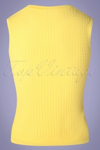 Compania Fantastica - Amarillo Knitted Top Années 60 en Jaune Citron 2