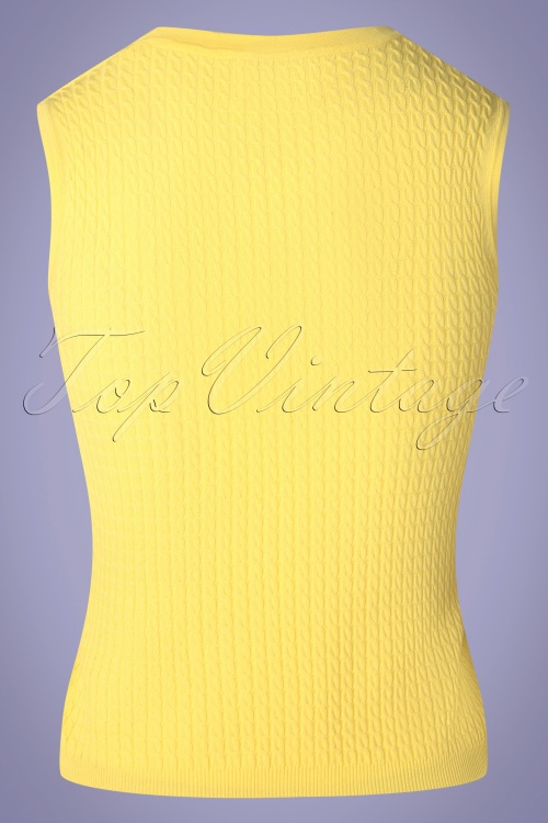 Compania Fantastica - Amarillo Knitted Top Années 60 en Jaune Citron 2