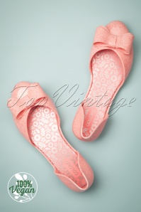 Coloko - 50s Blossom Bow Open Flats in Pink 4