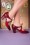 Topvintage Boutique Collection - 40s Days Away Leather Pumps in Passion Red 3