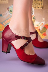 Topvintage Boutique Collection - Days Away Lederpumps in Passionsrot