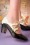 Topvintage Boutique Collection - Back In Time Leather Pumps Années 40 en Noir et Blanc