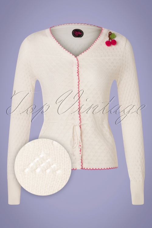 Tante Betsy - 60s Summer Frutti Cardigan in White