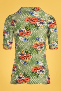 Tante Betsy - 60s Kyra Poppy Shirt in Green 2