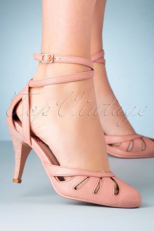 Banned Retro - Große Lagunenpumps in Blush