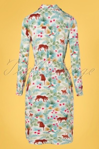 Sugarhill Brighton - Reva Daybreak Jungle blouse-jurk in steencrème 3