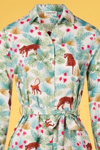 Sugarhill Brighton - Reva Daybreak Jungle blouse-jurk in steencrème 2