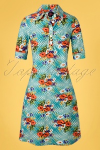 Tante Betsy - 60s Kyra Poppy Dress in Blue