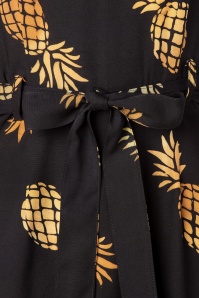 Sugarhill Brighton - 70s Elva Handcrafted Batik Pineapple Dress in Black 5