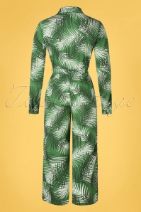 Sugarhill Brighton - Sienna Shady Palm jumpsuit met wijde pijpen in groen 4