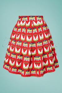 Smashed Lemon - Can With Love Swing Skirt Années 60 en Rouge 3