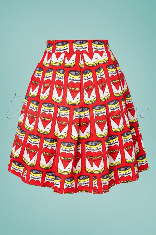Smashed Lemon - 60s Can With Love Swing Skirt in Red 3